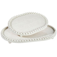 White Beaded Edge Tray